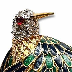 Vintage hummingbird brooch/pin 1960s D'Orlan Enameled Hummingbird Brooch